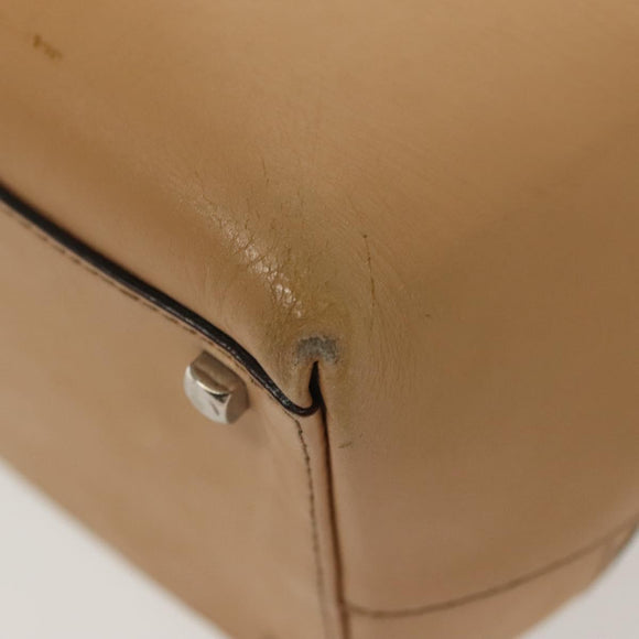 Salvatore Ferragamo Gancini Hand Bag Leather Brown gold Auth bs28925