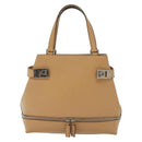 Salvatore Ferragamo Gancini Hand Bag Leather Brown gold Auth bs28925-13