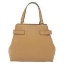 Salvatore Ferragamo Gancini Hand Bag Leather Brown gold Auth bs28925-2