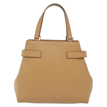 Salvatore Ferragamo Gancini Hand Bag Leather Brown gold Auth bs28925 - 0