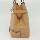 Salvatore Ferragamo Gancini Hand Bag Leather Brown gold Auth bs28925-3