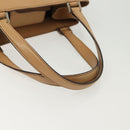 Salvatore Ferragamo Gancini Hand Bag Leather Brown gold Auth bs28925-7