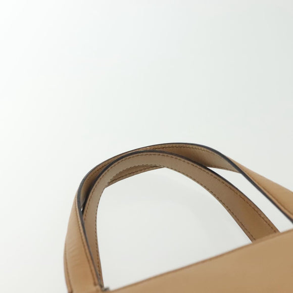 Salvatore Ferragamo Gancini Hand Bag Leather Brown gold Auth bs28925