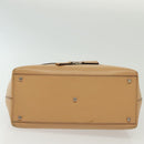 Salvatore Ferragamo Gancini Hand Bag Leather Brown gold Auth bs28925-5