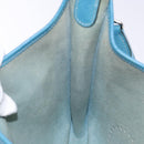 HERMES Evelyn PM Bag Taurillon Clemence Leather Blue Silver Auth bs28926-20