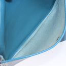 HERMES Evelyn PM Bag Taurillon Clemence Leather Blue Silver Auth bs28926-11