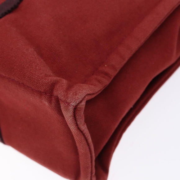 HERMES Fourre Tout PM Tote Bag Canvas Wine Red Auth bs28927
