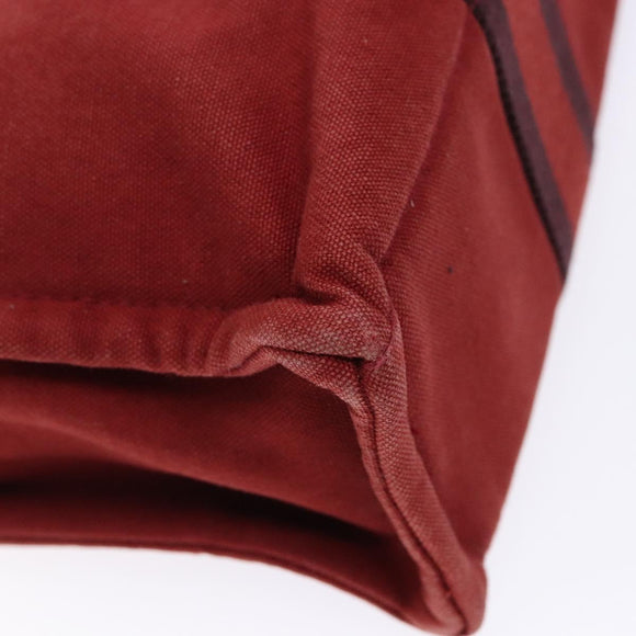 HERMES Fourre Tout PM Tote Bag Canvas Wine Red Auth bs28927