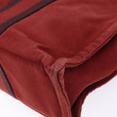 HERMES Fourre Tout PM Tote Bag Canvas Wine Red Auth bs28927-16