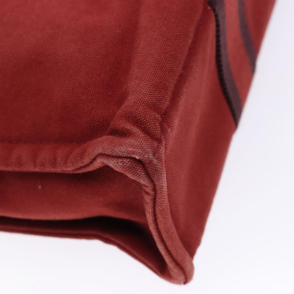 HERMES Fourre Tout PM Tote Bag Canvas Wine Red Auth bs28927