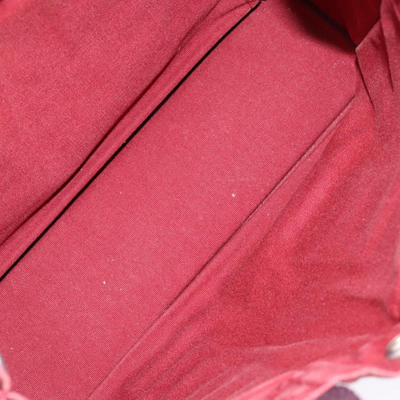 HERMES Fourre Tout PM Tote Bag Canvas Wine Red Auth bs28927