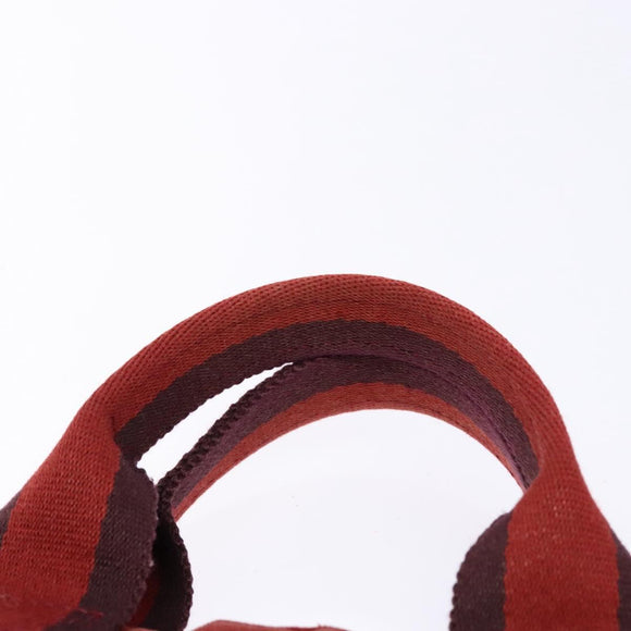 HERMES Fourre Tout PM Tote Bag Canvas Wine Red Auth bs28927