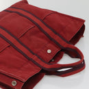 HERMES Fourre Tout MM Hand Bag Canvas Red Auth bs28928-6