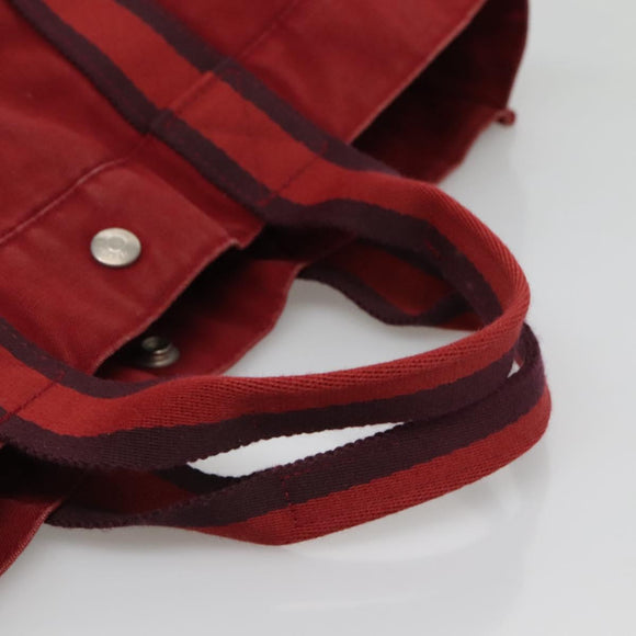 HERMES Fourre Tout MM Hand Bag Canvas Red Auth bs28928