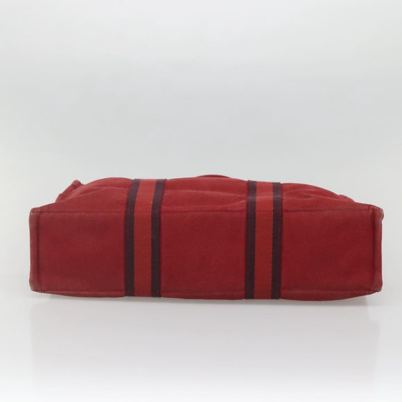 HERMES Fourre Tout MM Hand Bag Canvas Red Auth bs28928