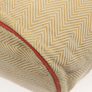 HERMES Panier Plage PM Tote Bag Canvas Beige Red Silver Auth bs28929-16