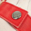 HERMES Panier Plage PM Tote Bag Canvas Beige Red Silver Auth bs28929-17