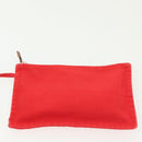 HERMES Panier Plage PM Tote Bag Canvas Beige Red Silver Auth bs28929-20