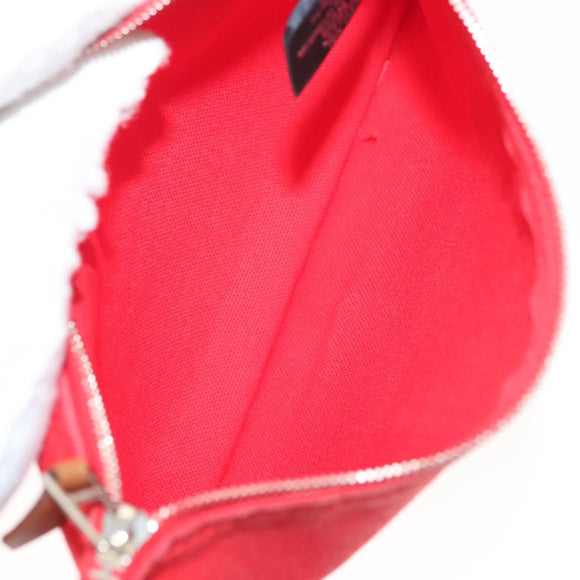 HERMES Panier Plage PM Tote Bag Canvas Beige Red Silver Auth bs28929