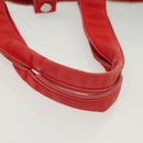 HERMES Panier Plage PM Tote Bag Canvas Beige Red Silver Auth bs28929-7