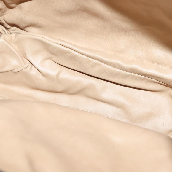 BOTTEGA VENETA INTRECCIATO Backpack Leather Silver Auth bs28930