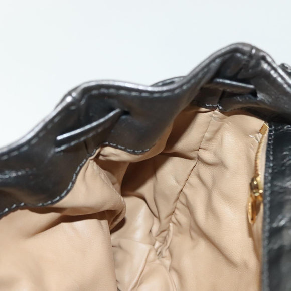 BOTTEGA VENETA INTRECCIATO Backpack Leather Silver Auth bs28930