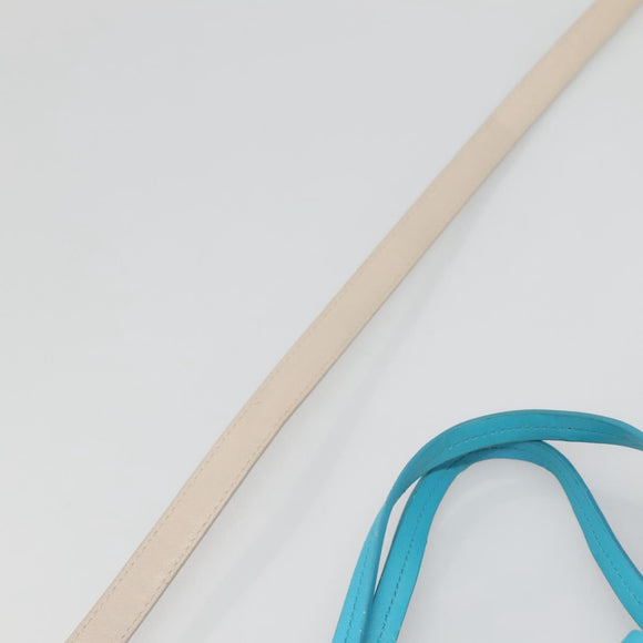 BOTTEGA VENETA INTRECCIATO Hand Bag Leather 2way Beige Light Blue Auth bs28931