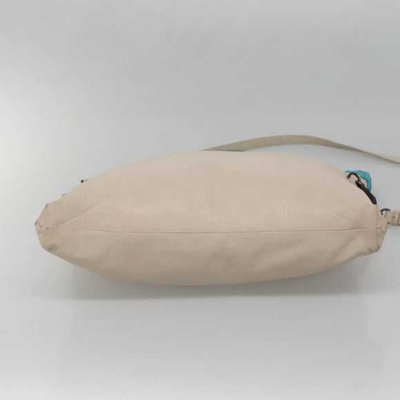 BOTTEGA VENETA INTRECCIATO Hand Bag Leather 2way Beige Light Blue Auth bs28931