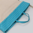BOTTEGA VENETA INTRECCIATO Hand Bag Leather 2way Beige Light Blue Auth bs28931-6