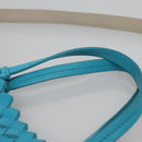 BOTTEGA VENETA INTRECCIATO Hand Bag Leather 2way Beige Light Blue Auth bs28931-8