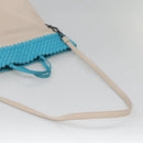 BOTTEGA VENETA INTRECCIATO Hand Bag Leather 2way Beige Light Blue Auth bs28931-9