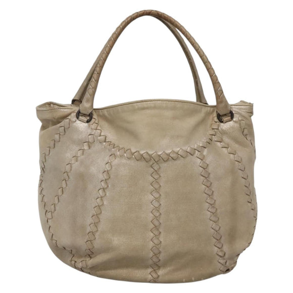 BOTTEGA VENETA INTRECCIATO Tote Bag Leather Beige Auth bs28933