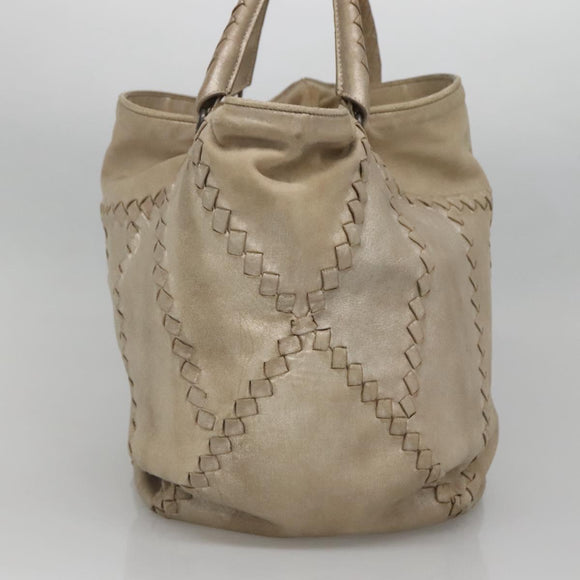 BOTTEGA VENETA INTRECCIATO Tote Bag Leather Beige Auth bs28933