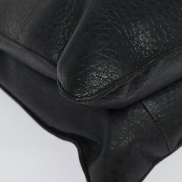 BOTTEGA VENETA INTRECCIATO Hand Bag Leather Black Gold Auth bs28935