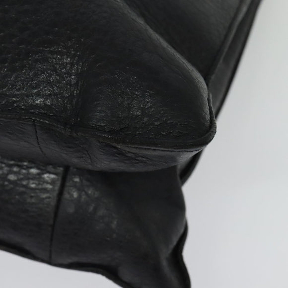 BOTTEGA VENETA INTRECCIATO Hand Bag Leather Black Gold Auth bs28935