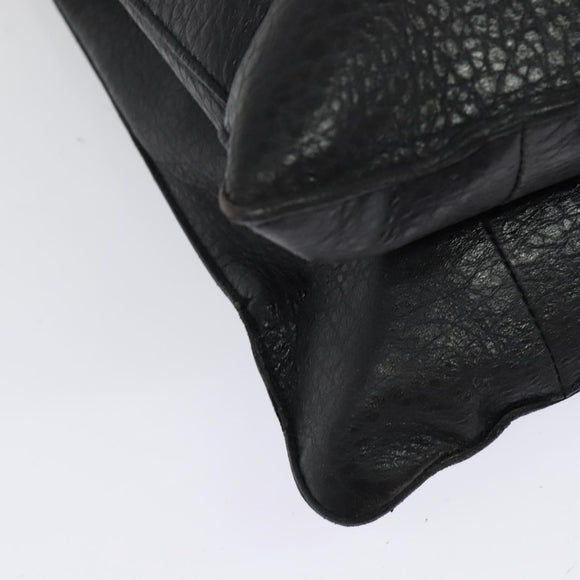 BOTTEGA VENETA INTRECCIATO Hand Bag Leather Black Gold Auth bs28935