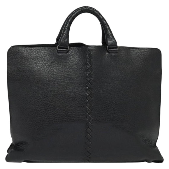 BOTTEGA VENETA INTRECCIATO Hand Bag Leather Black Gold Auth bs28935