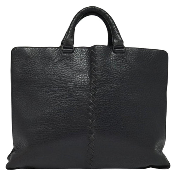 BOTTEGA VENETA INTRECCIATO Hand Bag Leather Black Gold Auth bs28935
