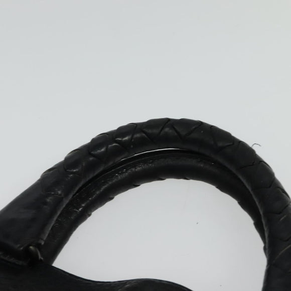 BOTTEGA VENETA INTRECCIATO Hand Bag Leather Black Gold Auth bs28935