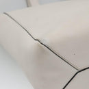 LOEWE Anagram East West Shopper Tote Bag Leather White Silver Auth bs28939-16