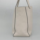 LOEWE Anagram East West Shopper Tote Bag Leather White Silver Auth bs28939-3
