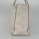 LOEWE Anagram East West Shopper Tote Bag Leather White Silver Auth bs28939-4