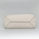 LOEWE Anagram East West Shopper Tote Bag Leather White Silver Auth bs28939-5