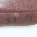 LOEWE Anagram Shoulder Bag Leather Brown Gold Auth bs28941-10