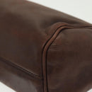 LOEWE Anagram Shoulder Bag Leather Brown Gold Auth bs28941-14