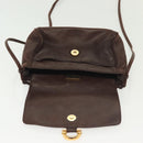 LOEWE Anagram Shoulder Bag Leather Brown Gold Auth bs28941-16