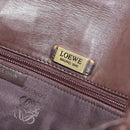 LOEWE Anagram Shoulder Bag Leather Brown Gold Auth bs28941-17