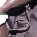 LOEWE Anagram Shoulder Bag Leather Brown Gold Auth bs28941-21