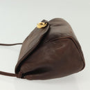 LOEWE Anagram Shoulder Bag Leather Brown Gold Auth bs28941-5