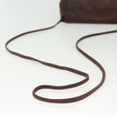 LOEWE Anagram Shoulder Bag Leather Brown Gold Auth bs28941-7